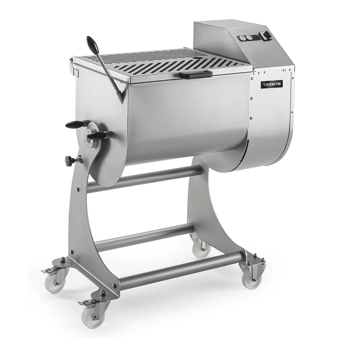 Trento 397 lb. (180 kg) Heavy-Duty Stainless Steel Electrical Meat Mixer with Two Mixing Arms –  220V, 3Ph 1.5HP (1100W)