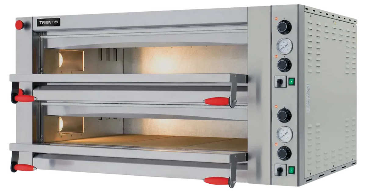 Trento Fuoco Series 43″ Double Chamber Pizza Oven with 27.6″ Chamber, Mechanical Display – 13.2 kW, 220V, 3 Ph